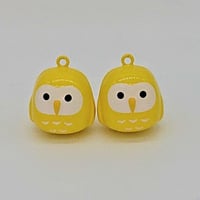 sH2O-009_幸せのフクロウ水琴鈴パーツ 2個セット（金運上昇/黄）