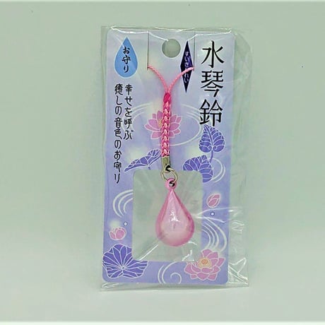 H2O-018_水琴鈴雫型根付け（ピンク）
