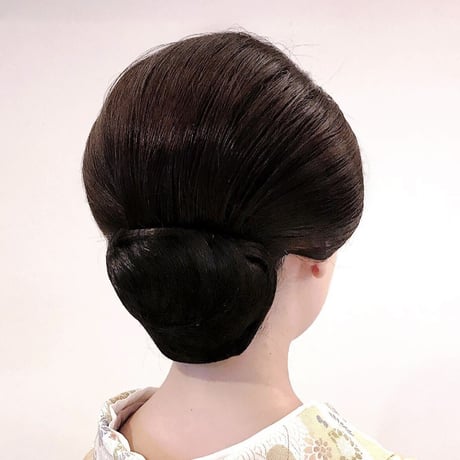 髷タイプのヘアピース【オーダー品：ブラック】（簡易和装ヘアセット）