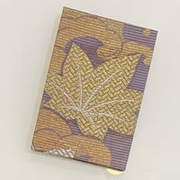 舞妓さんの衣装で作った世界にたった一つの御朱印帳（紫の織帯４ー４/限定４）送料込み、ほつれ防止カバー付き