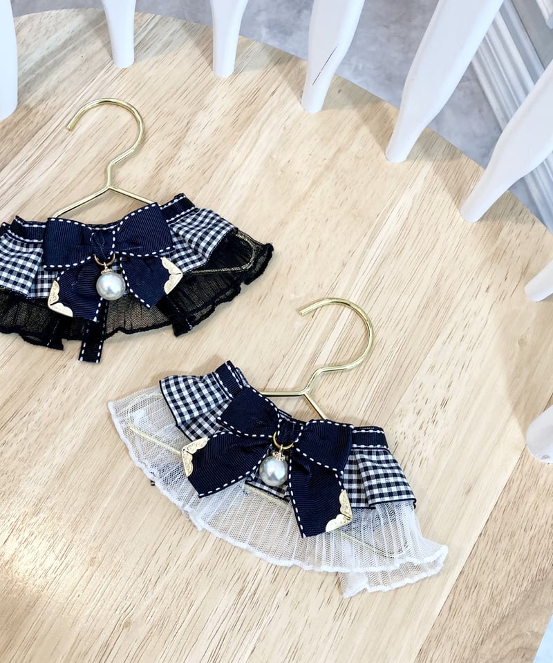 即納】再入荷♪＊モノトーンギンガムチェックつけ襟＊G096