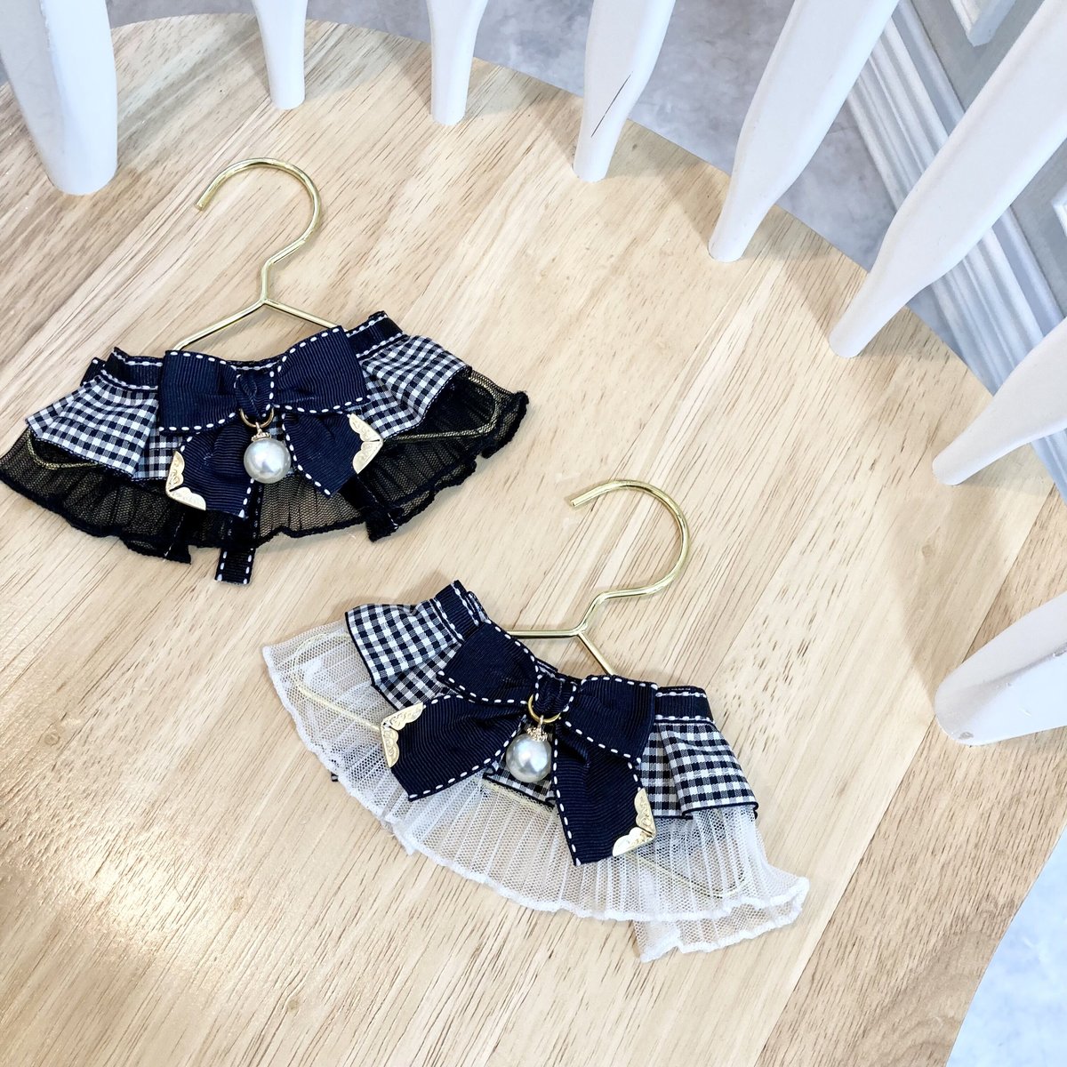 即納】再入荷♪＊モノトーンギンガムチェックつけ襟＊G096
