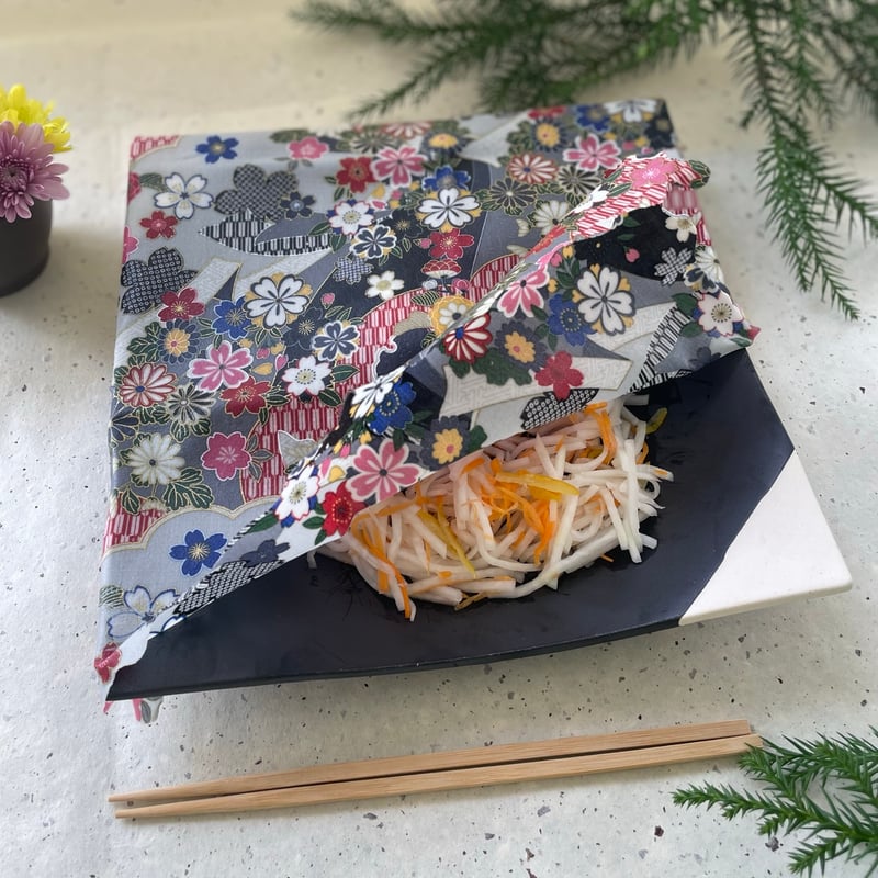 和柄ライン 黒花 M 蜜蝋ラップ | ETHICAL WRAP