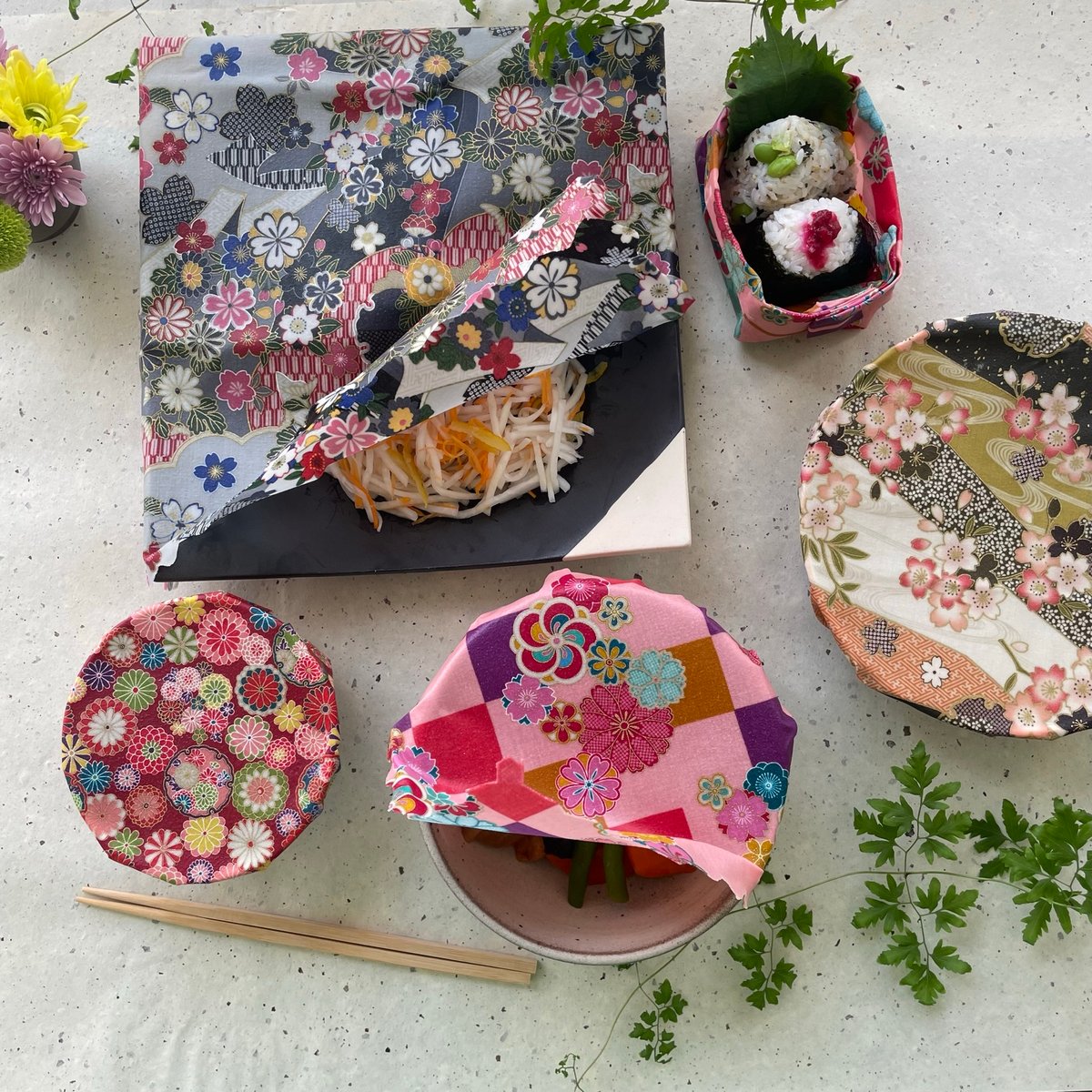和柄ライン 桃市松 M 蜜蝋ラップ | ETHICAL WRAP