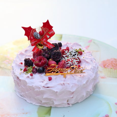 いちごのX‘MASピンクショートケーキ(有機ココナッツクリーム)