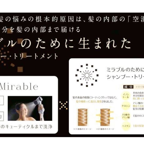 ミラブルのために生まれたシャンプー、トリートメントセット