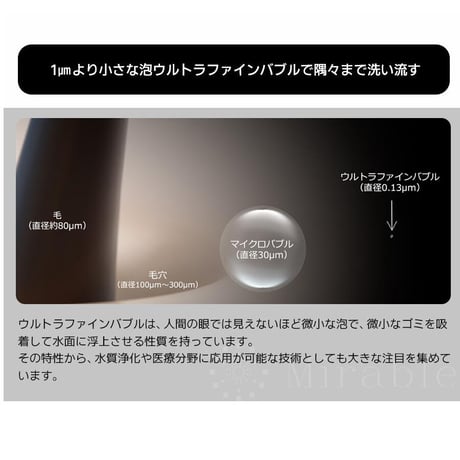 ミラブルゼロ　ウルトラファインバブル生成シャワーヘッド