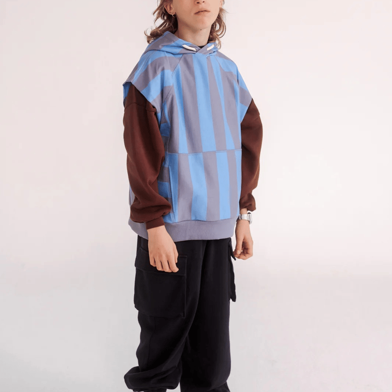 REPOSE AMS / sleeveles hoodie - blue bonnet sil