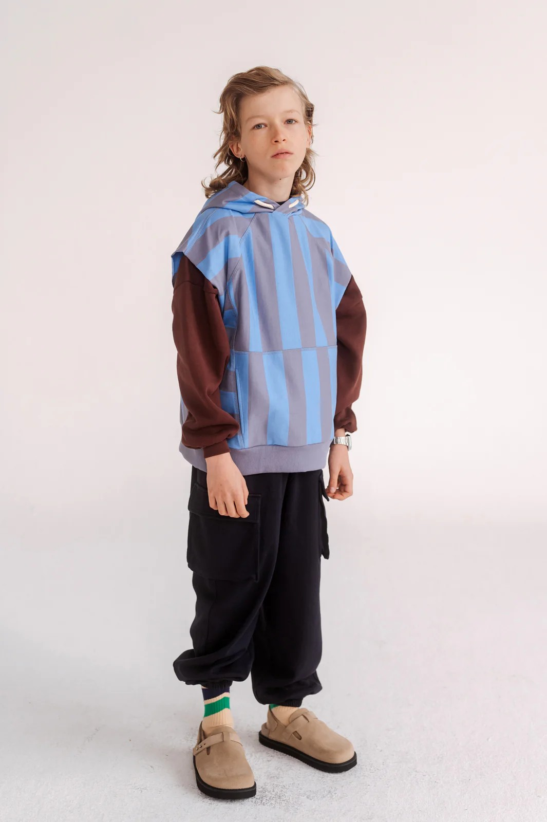 REPOSE AMS / sleeveles hoodie - blue bonnet sil