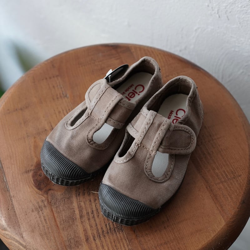 ☆Cienta / T-STRAP SHOES - BEIGE ムラ染め【ブラックソール】(7