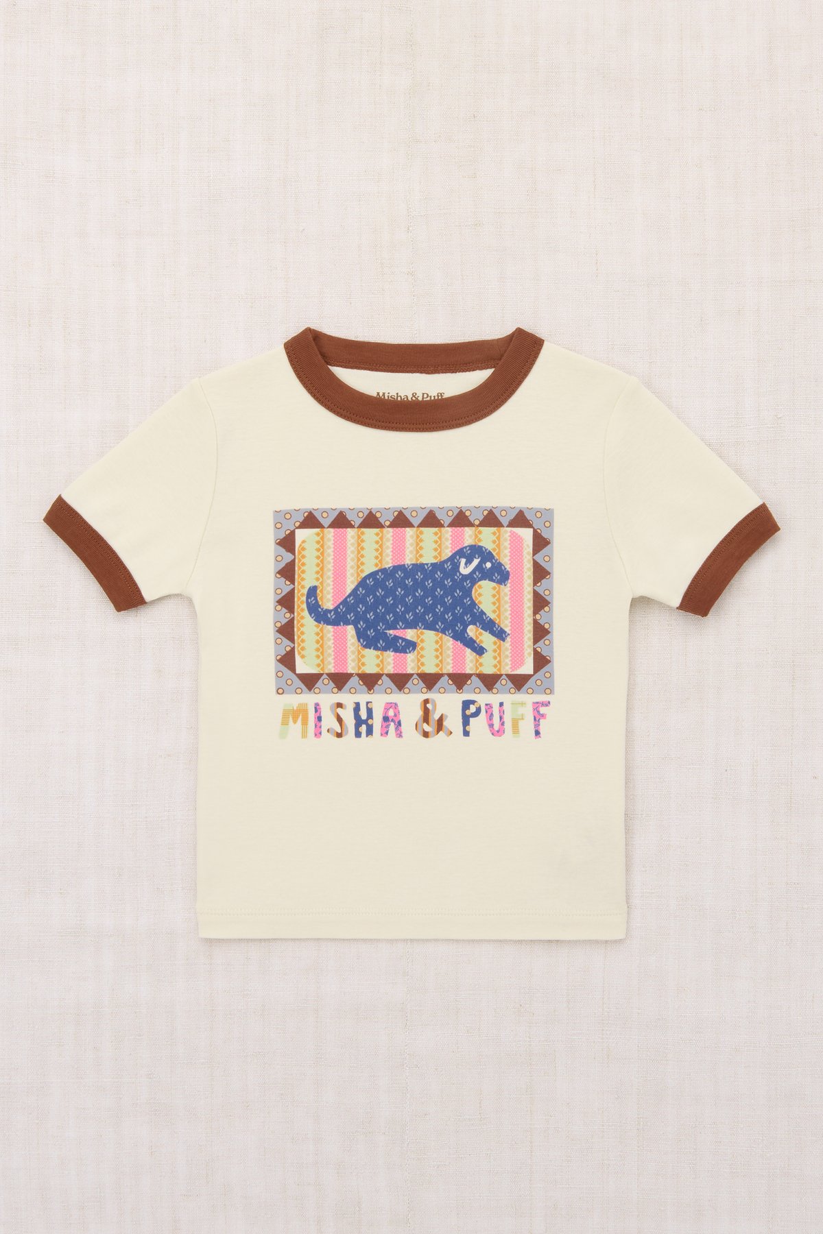 Misha and Puff リンガーT Misha&Puff / Dog Collage Ringer Tee - Marzipan