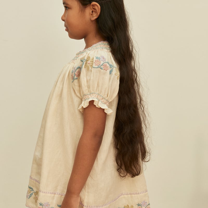 Apolina / Verna Smock Dress - Cream | calme closet