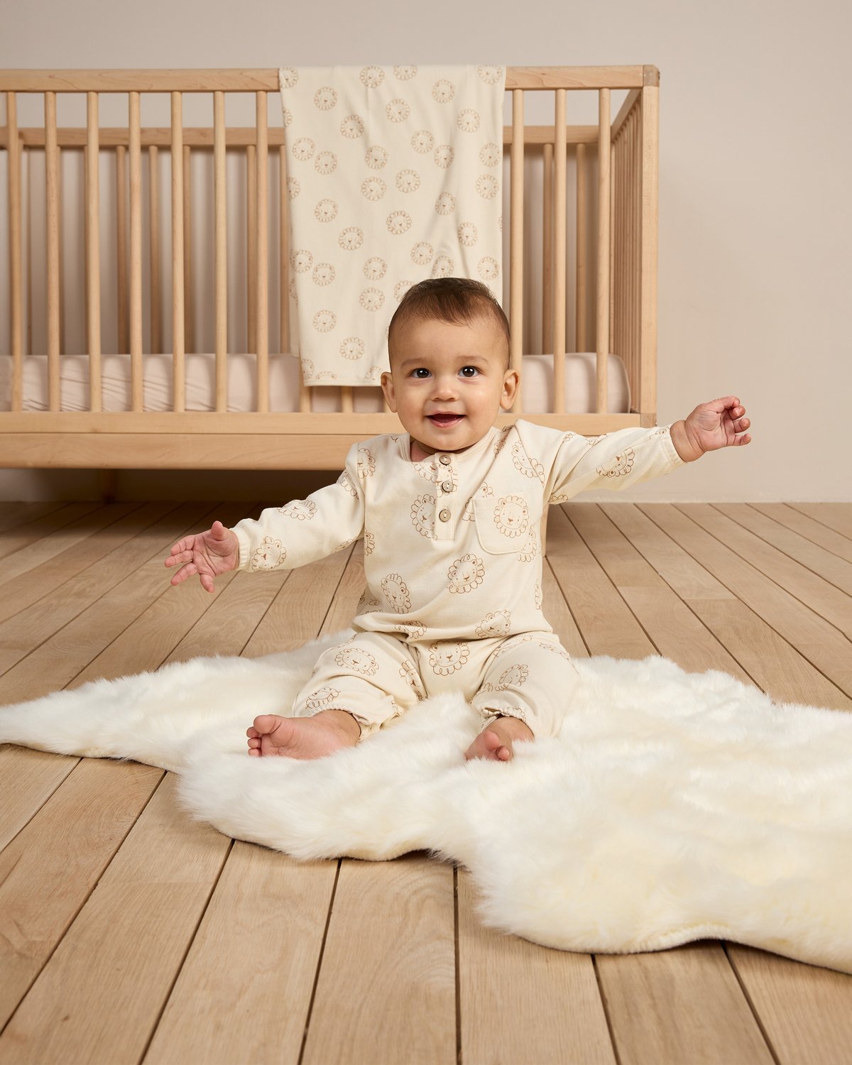 QUINCY MAE / Long Sleeve Pocket Jumpsuit - Lion