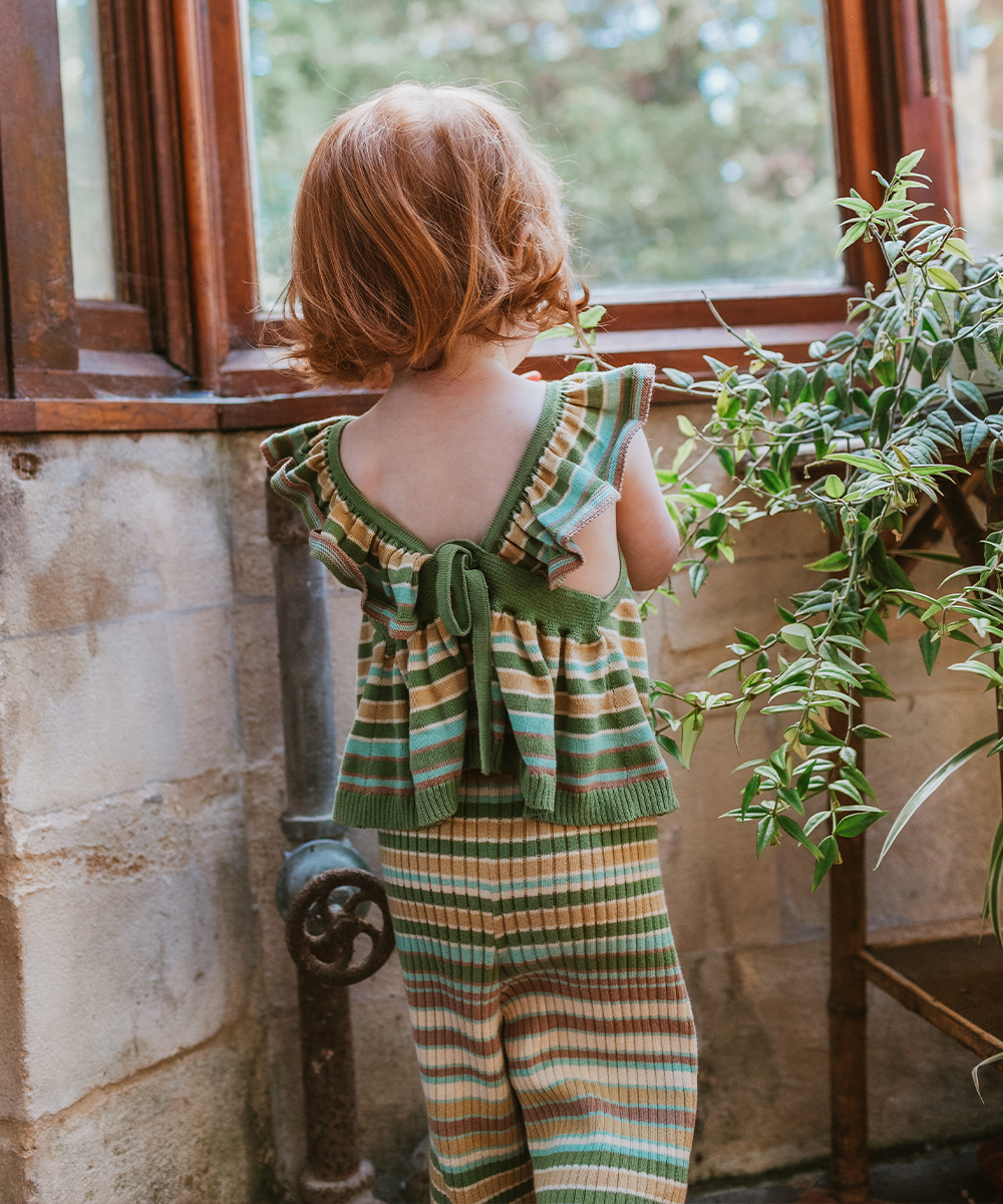 ボトムス mabli 25ss meadow stripe pants & necktie mabli 25ss