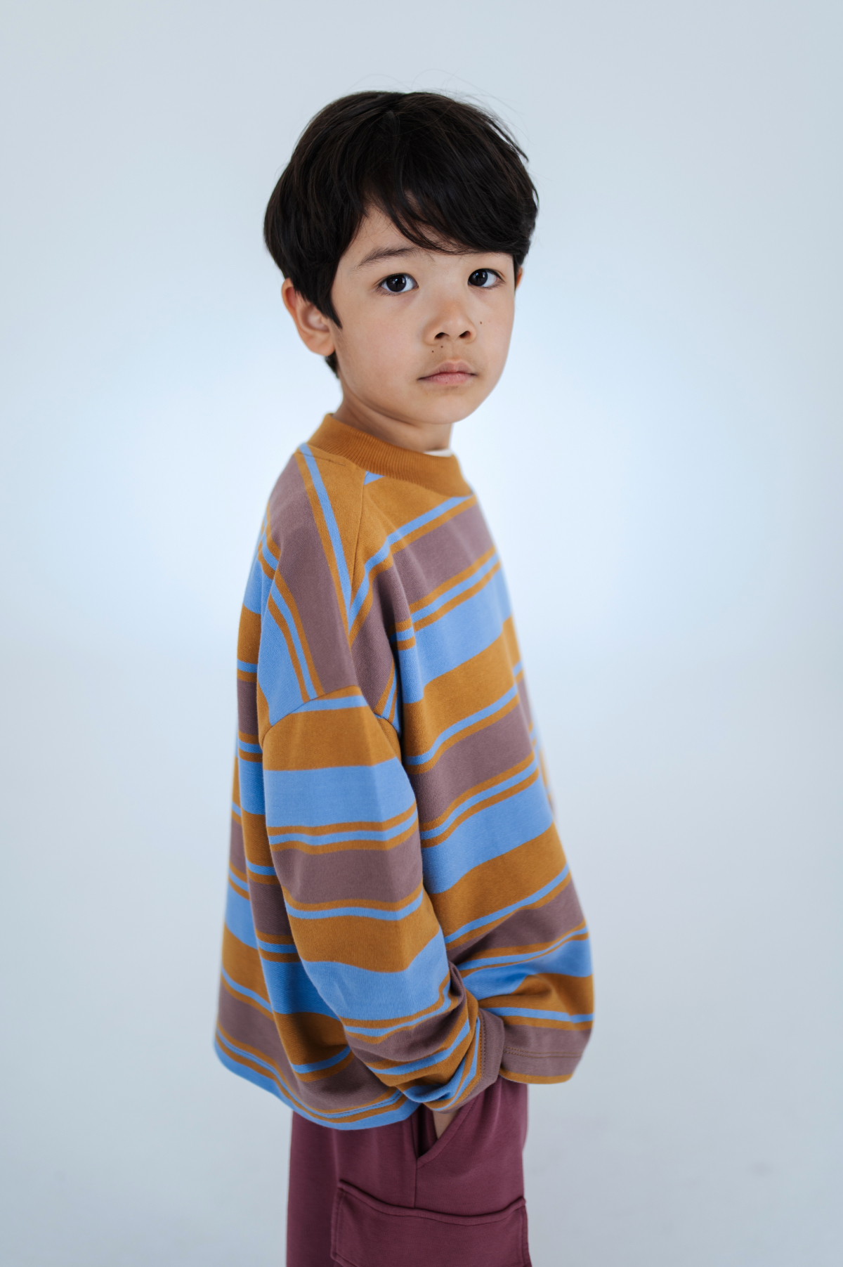 REPOSE AMS / oversized boxy sweater - multi blu