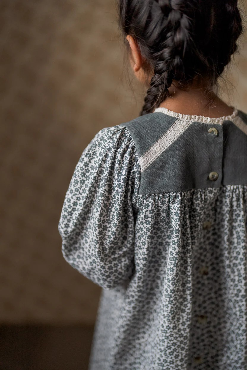Little cotton clothes / Nessa Dress - Rye Flora