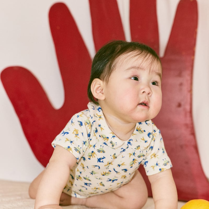 Misha&Puff / Baby Petit Collar Onesie - Marzipa