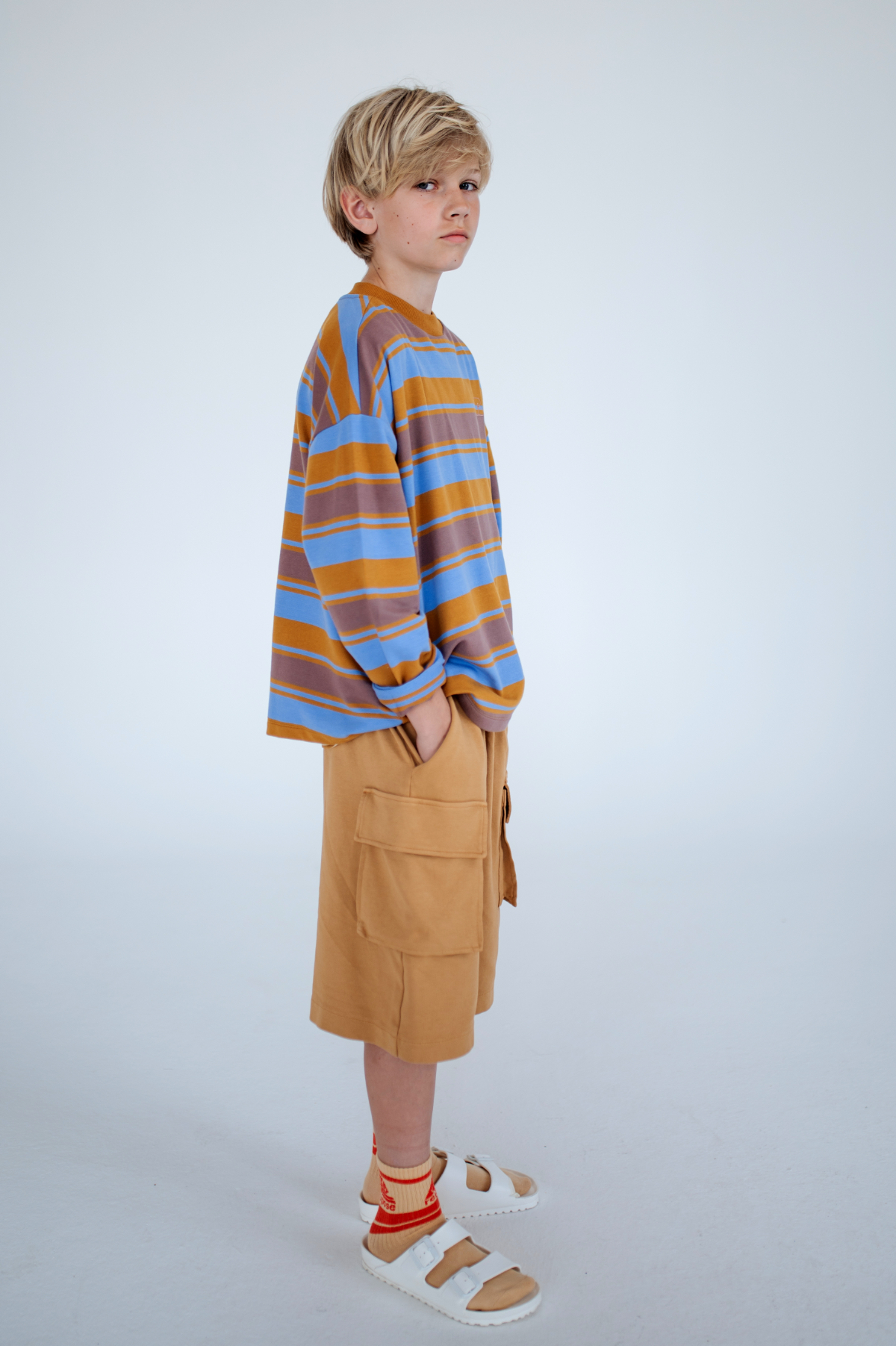 こども ビームス - 【新品未使用】REPOSE AMS knit boxy sweater 14y REPOSE AMS / oversized boxy sweater - multi blu