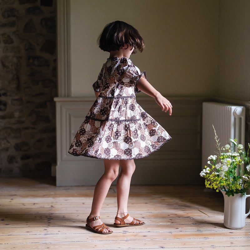 【CARAME】vintage floral print ブラウス 4Y レース襟リボン付ブラウス | kawaii | axes femme online shop