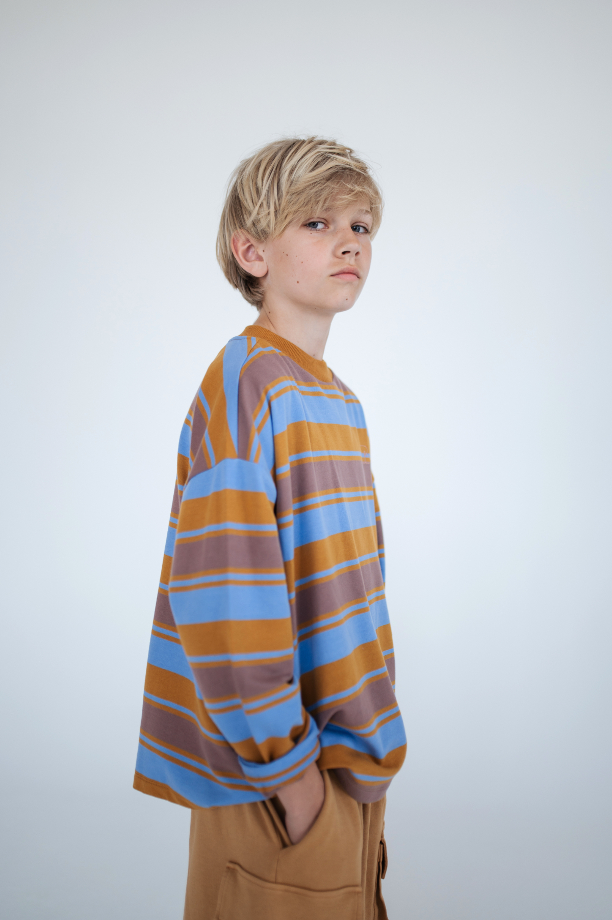こども ビームス - 【新品未使用】REPOSE AMS knit boxy sweater 14y REPOSE AMS / oversized boxy sweater - multi blu