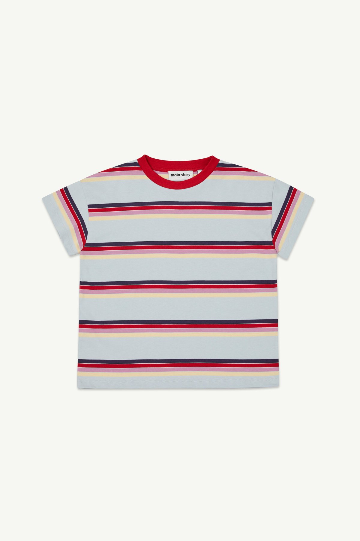 main story / Loose Tee - Pearl Blue Stripe (2y-