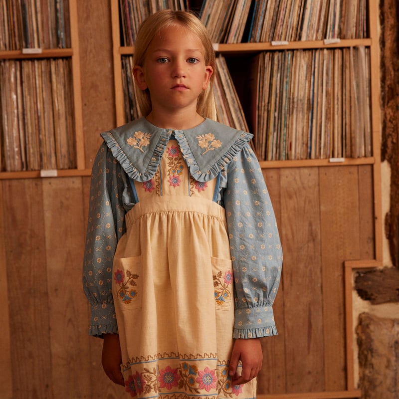 Apolina / Ursina Embroidered Pinafore - Cashew