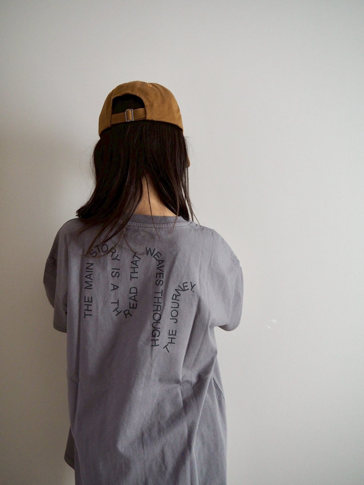 トップス main story Waffle Tee Plum Kitten 2y main story / Oversized Tee - Plum Kitten | calm