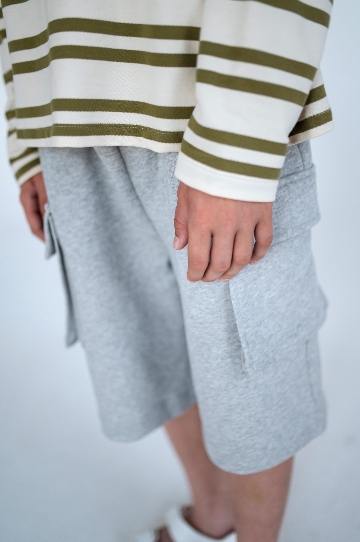 REPOSE AMS / oversized boxy sweater - green mos