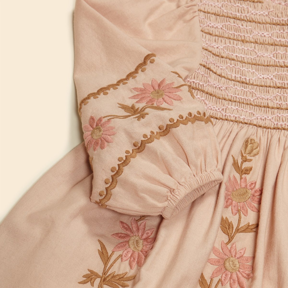 Apolina Penny Smock Dress - Cashew 5-7 Apolina Penny Smock Dress