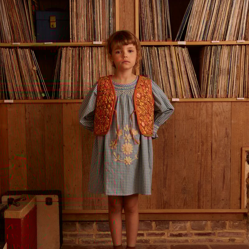 Apolina / Cece Smock Dress - Tablecheck Marine