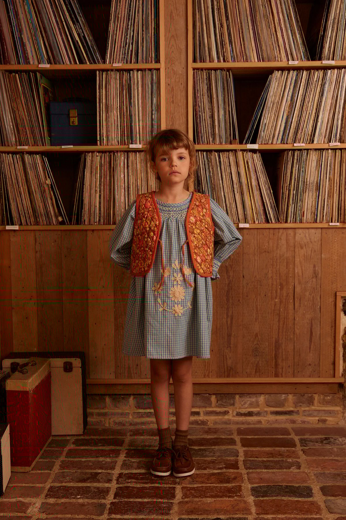 Apolina / Cece Smock Dress - Tablecheck Marine