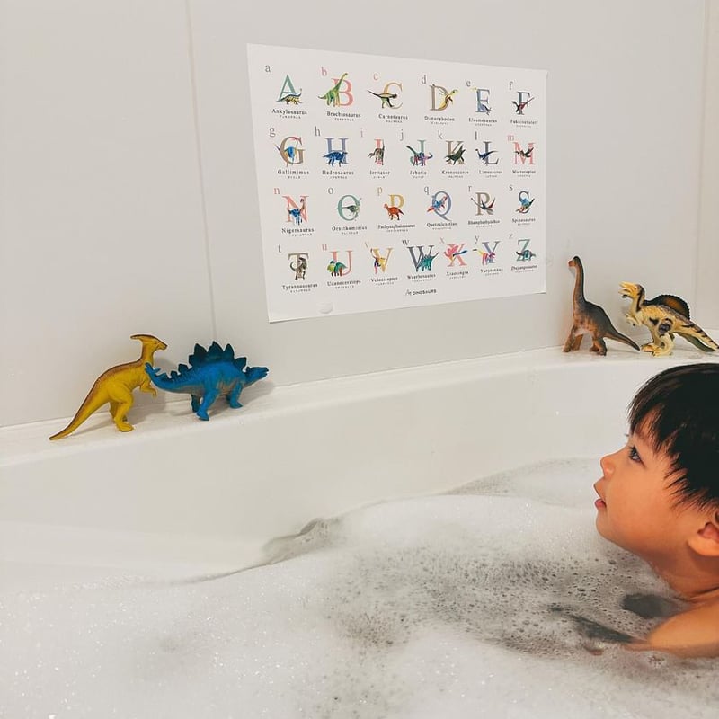 ☆AT-DINOSAURS / お風呂ABCポスター | calme closet ☆AT-DINOSAURS / お風呂ABCポスター | calme closet