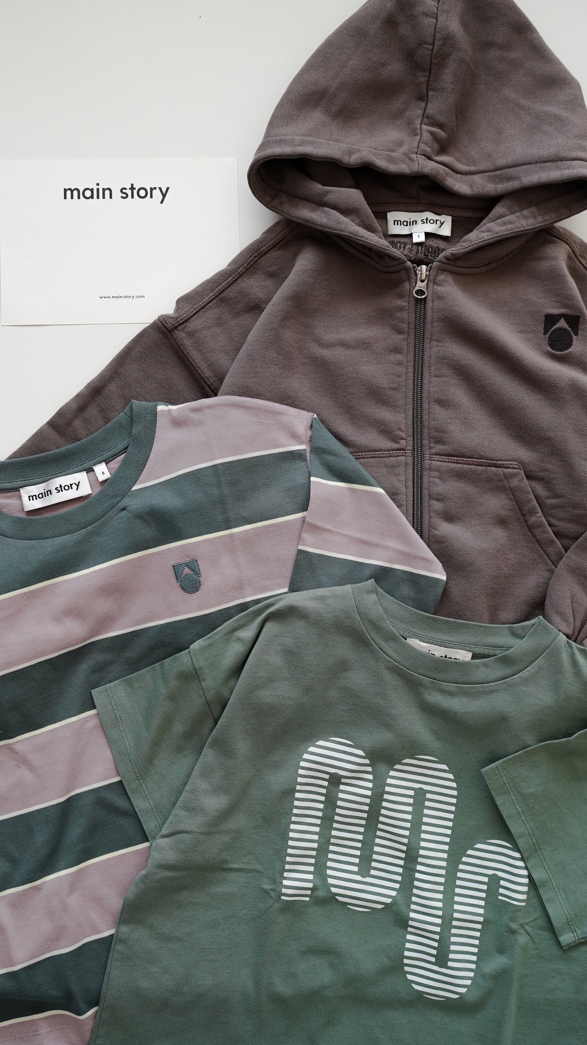 トップス main story main story / Long Sleeve Tee - Elderberry Strip