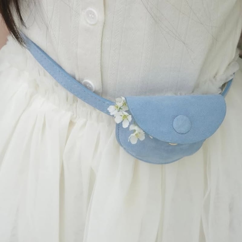 écrin / suede coin bag - bluebell - | calme closet