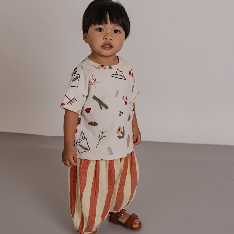 organiczoo 6-12m 1-2y 2枚セット Tシャツ お揃い organic zoo / Grow & Gather Boxy T-Shirt | calm