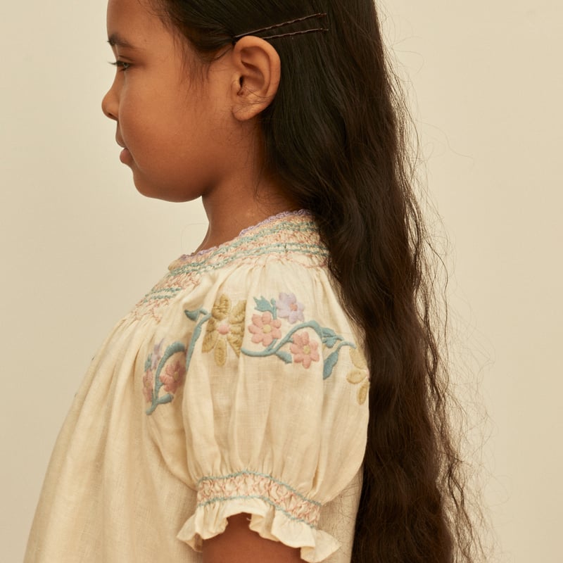 Apolina / Verna Smock Dress - Cream | calme closet