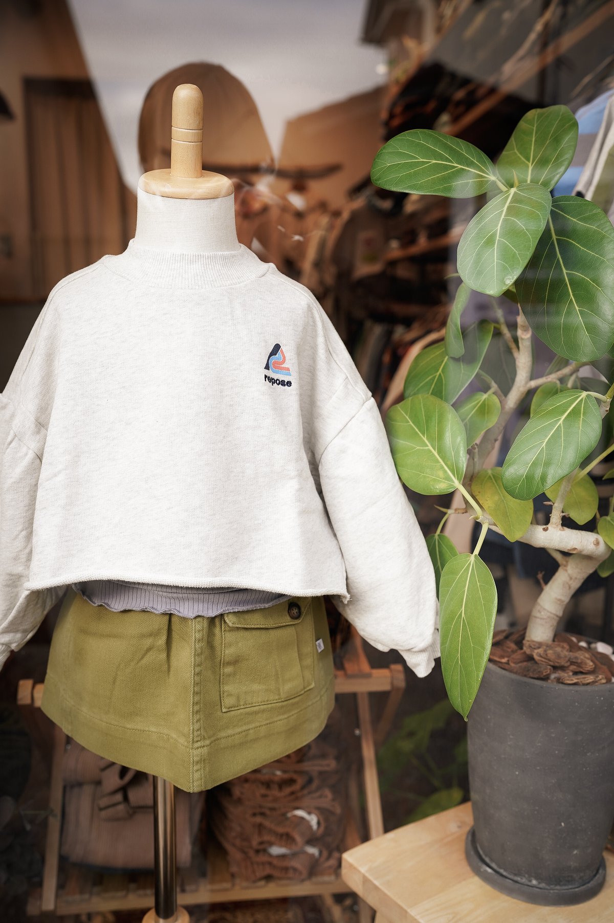 reposeams repose ams 即完売ハートスウェット8y REPOSE AMS / crop