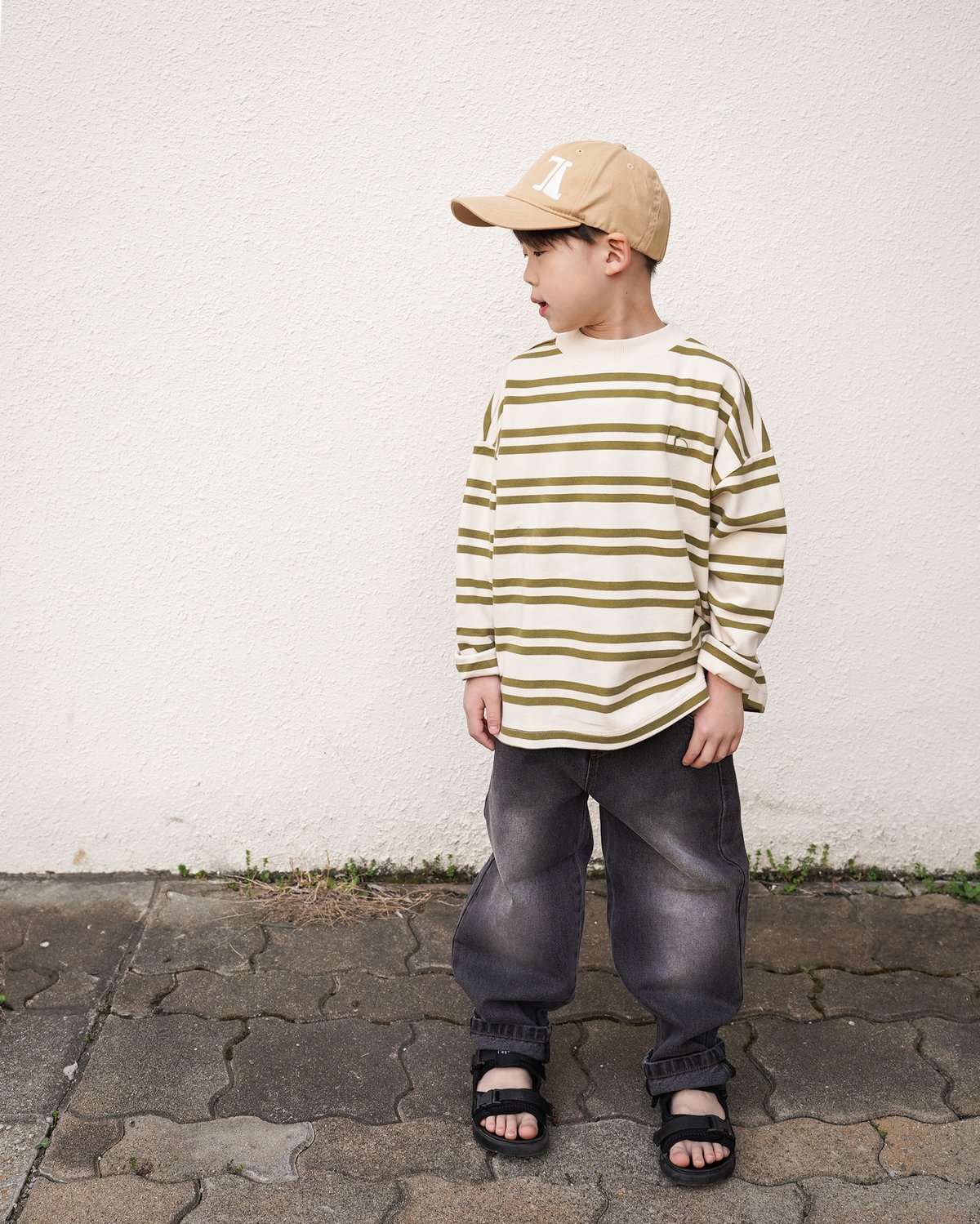 REPOSE AMS / oversized boxy sweater - green mos