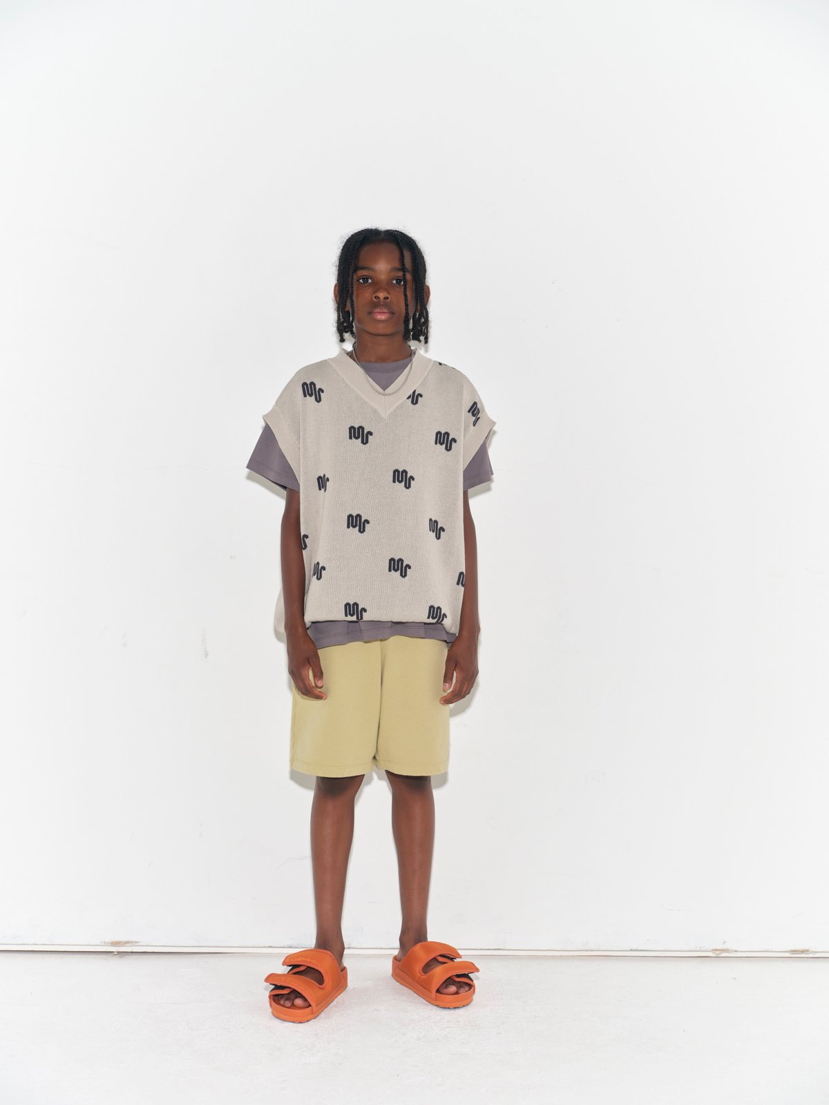 main story Waffle Tee Plum Kitten 2y ロンT main story Waffle Tee Plum Kitten 2y ロンT