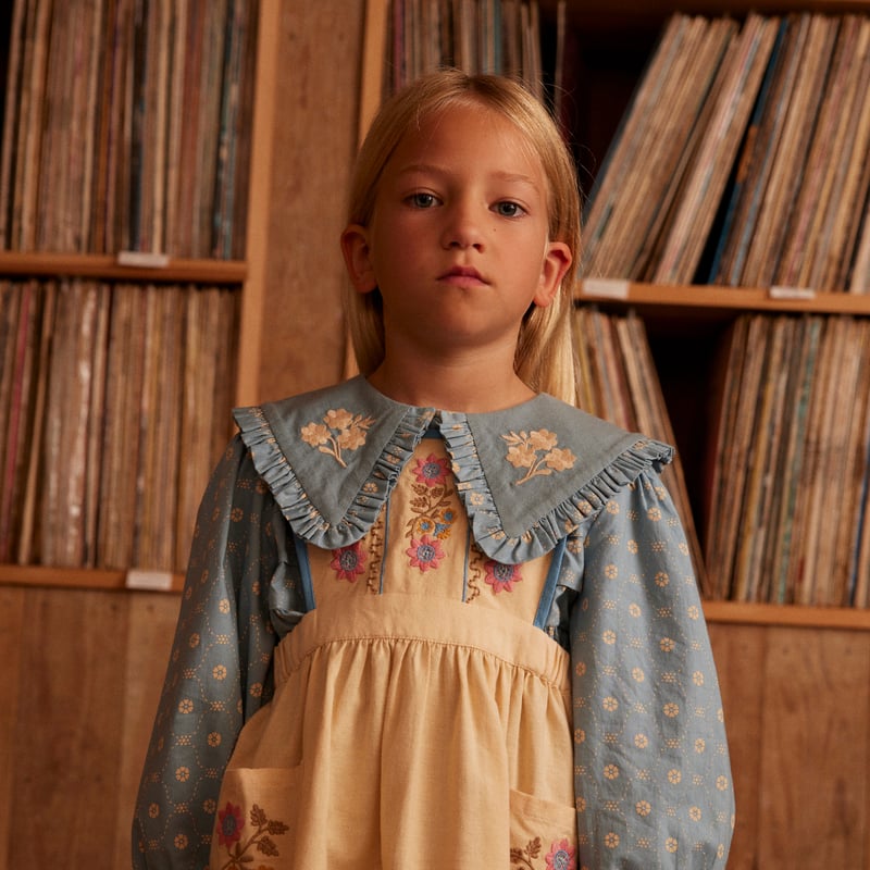Apolina / Ursina Embroidered Pinafore - Cashew