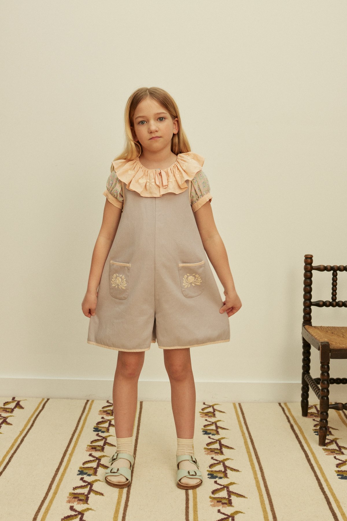 Apolina / Vada Apron Playsuit - Lilac-grey | ca