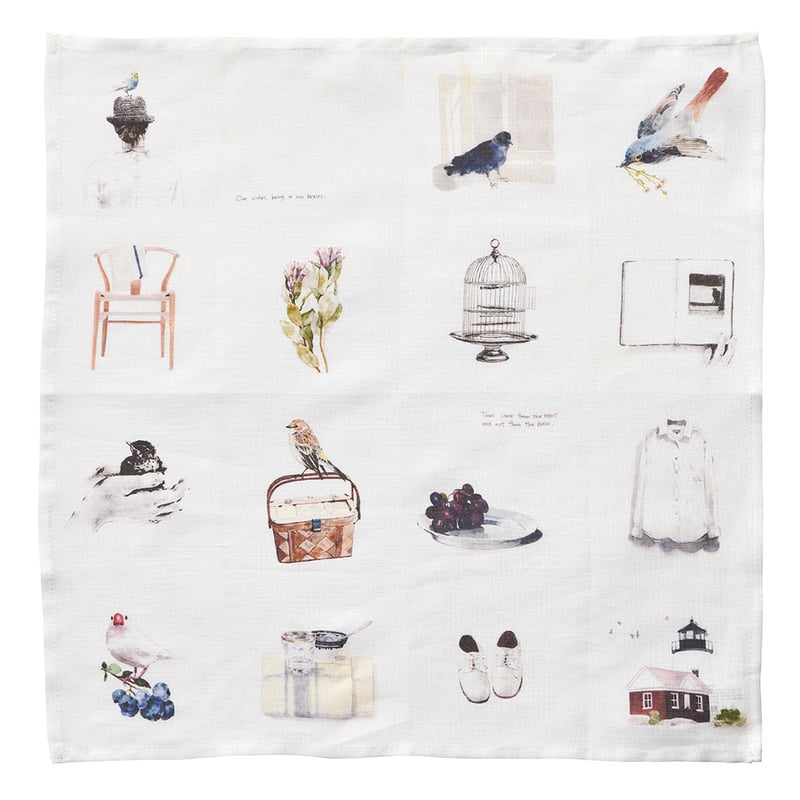 fog linen work / MISATO OGIHARA ハンカチ 鳥との暮らし | c