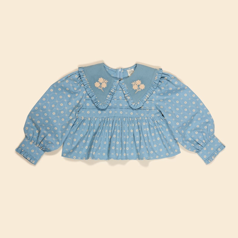 Apolina / Dionne Blouse - Quilt Calico Blue Peb