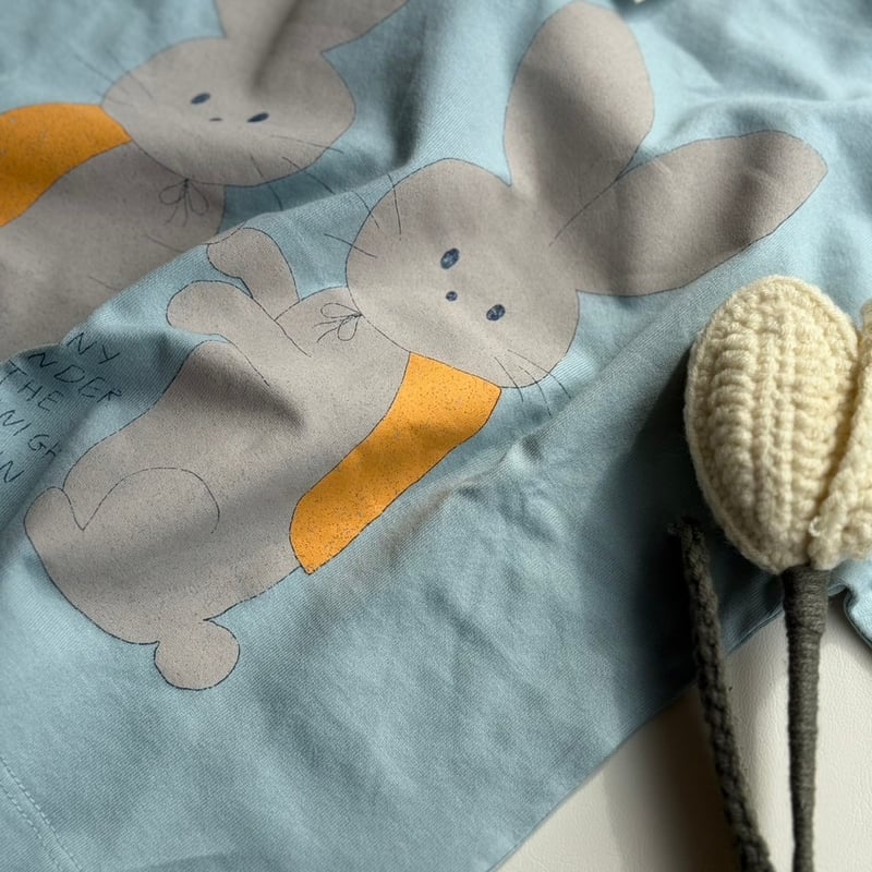 tinycottons / BUNNIES GRAPHIC TEE - warm grey 2