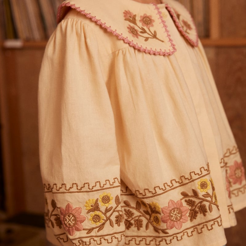 Apolina / Carlotta Embroidered Blouse - Cashew