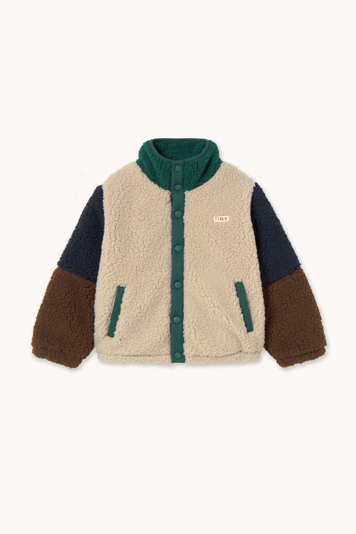 tiny cottons / COLOR BLOCK POLAR SHERPA JACKET