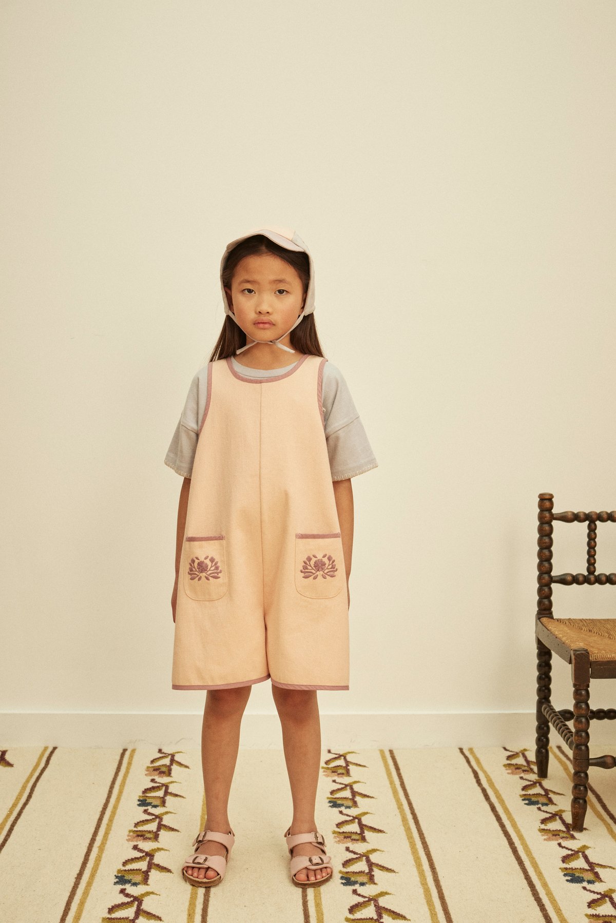 Apolina / Vada Apron Playsuit - Satin Pink | ca