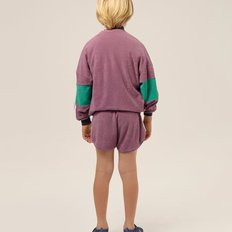 the campamento / PURPLE COLOR BLOCK KIDS ZIPPED SWEATSHIRT