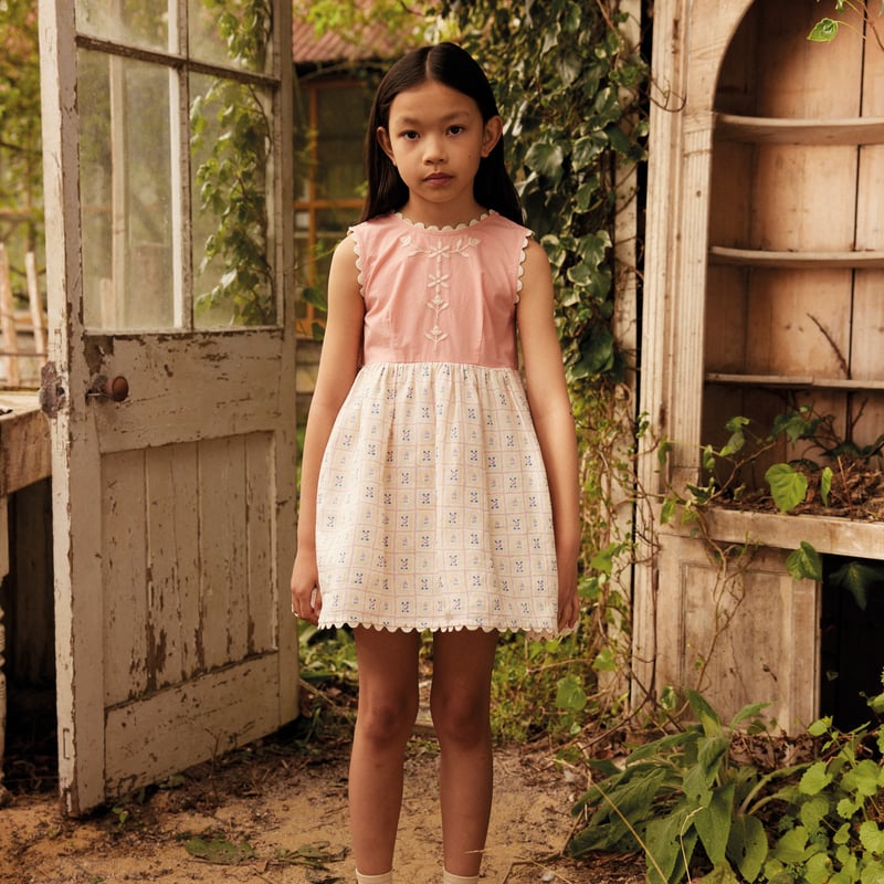 Apolina / Lola Dress - Rosepanel Cream/Peony |
