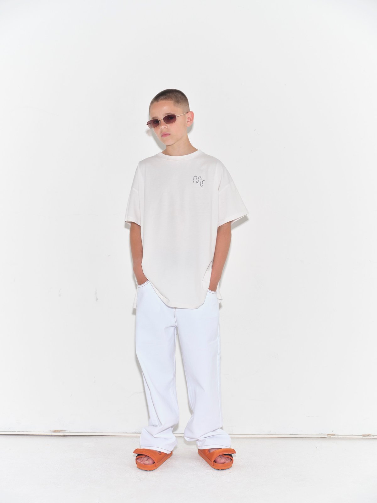 main story / Oversized Tee - Blanc (2y-14y) | c